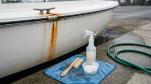 how to get rust stains off a boat hull