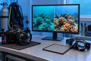 how to color correct underwater photos