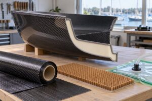 how carbon fiber is used in boat building