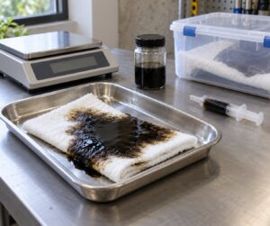 how to test an oil absorbing material