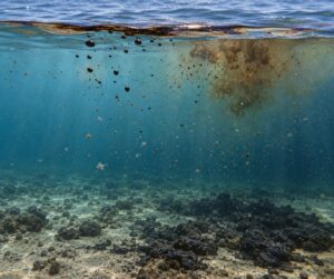 how oil behaves on seawater over time