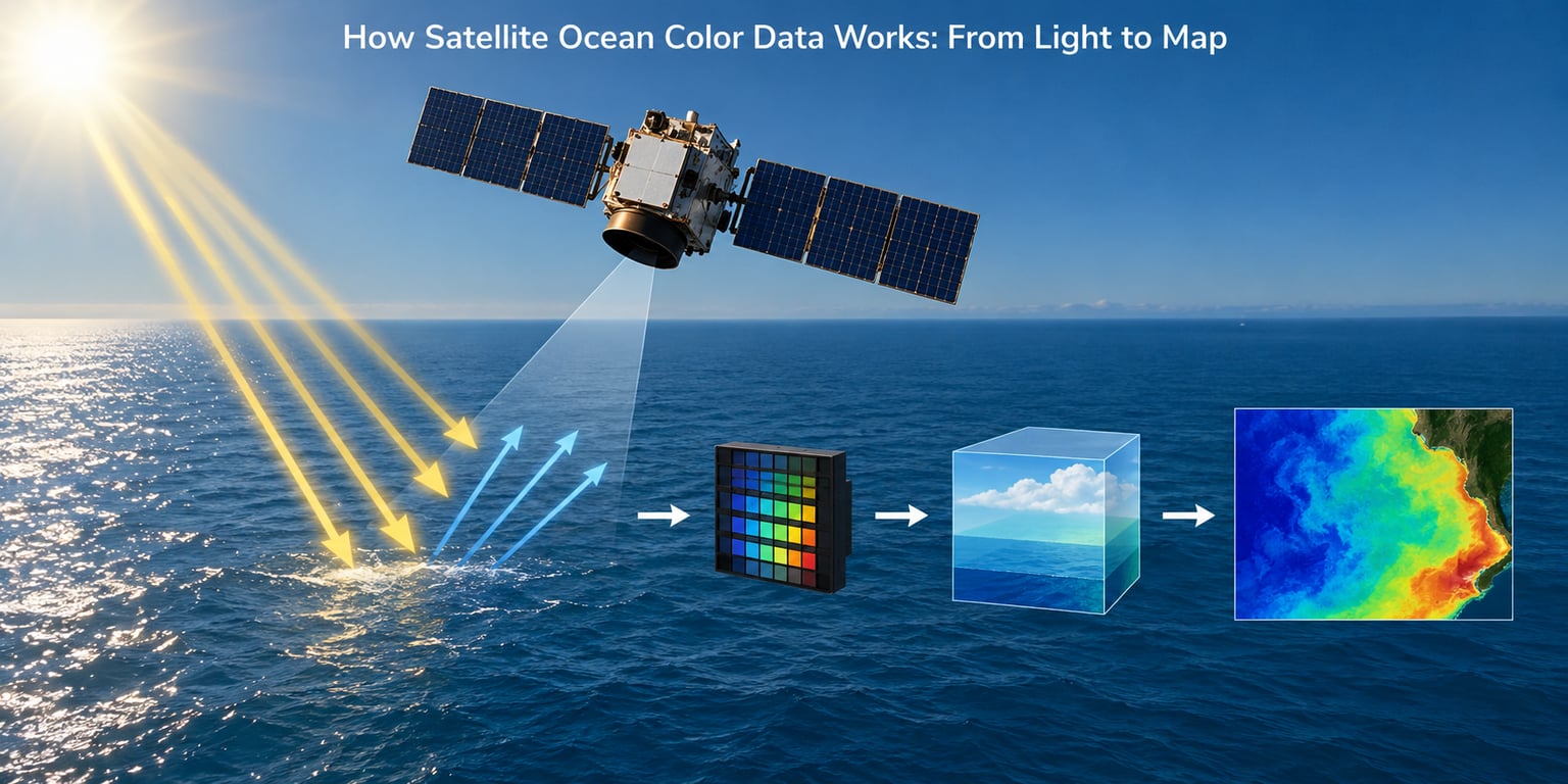 How Satellite Ocean Color Data Works: From Light to Map