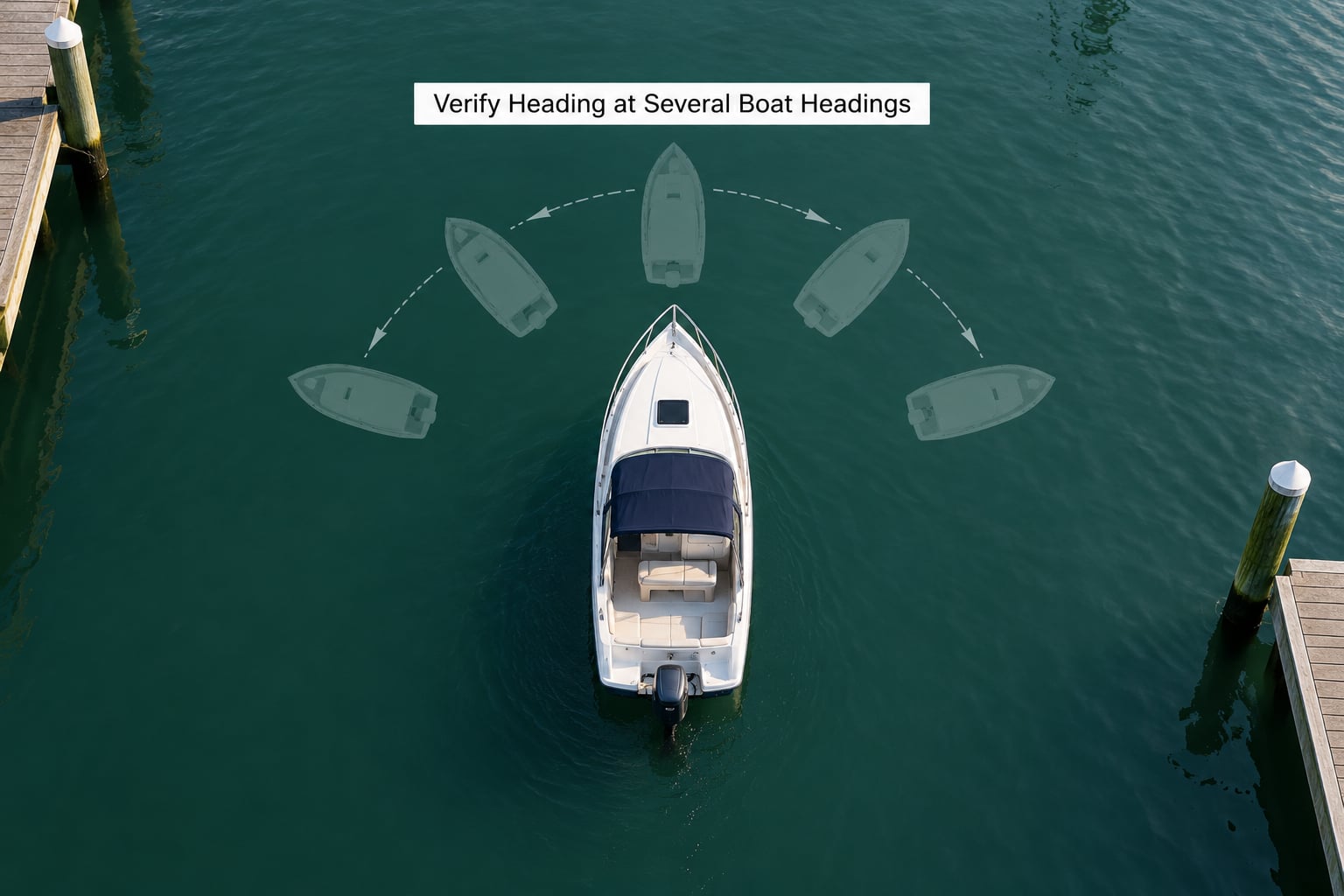 Verify Heading at Several Boat Headings