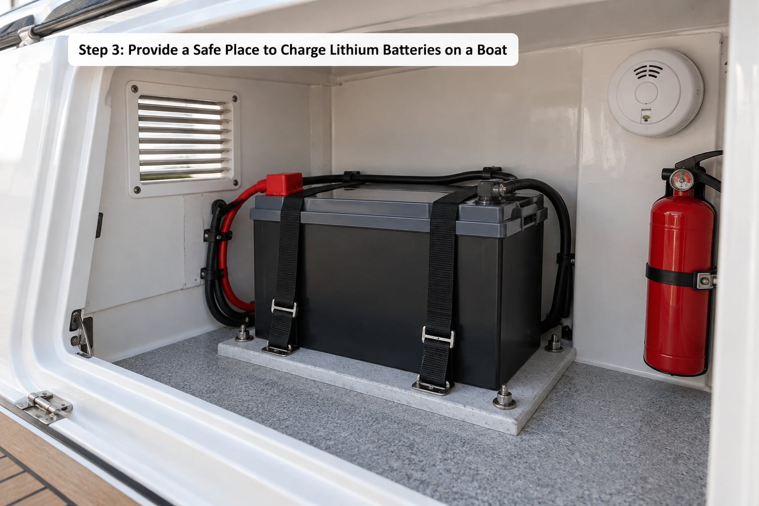 Step 3: Provide a Safe Place to Charge Lithium Batteries on a Boat