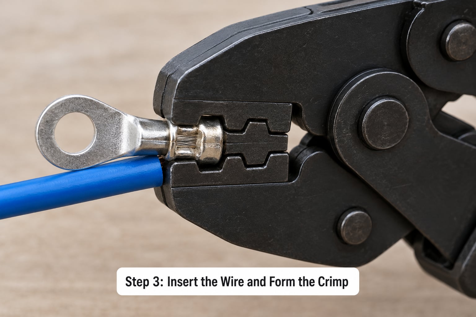 Step 3: Insert the Wire and Form the Crimp