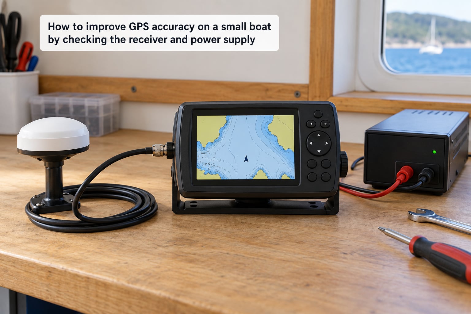 How to improve GPS accuracy on a small boat by checking the receiver and power supply