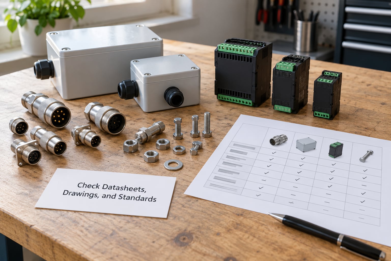 Check Datasheets, Drawings, and Standards
