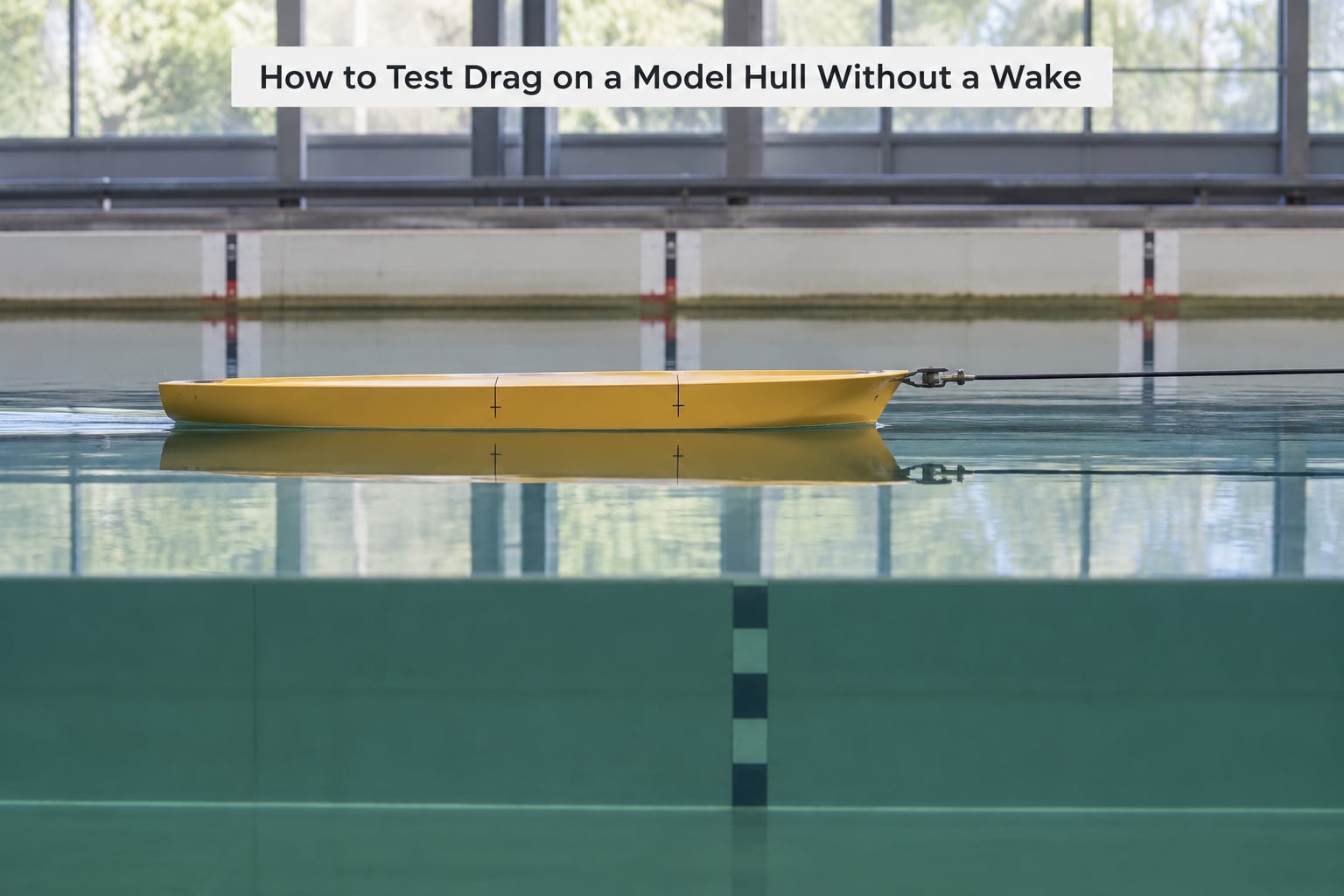 How to Test Drag on a Model Hull Without a Wake