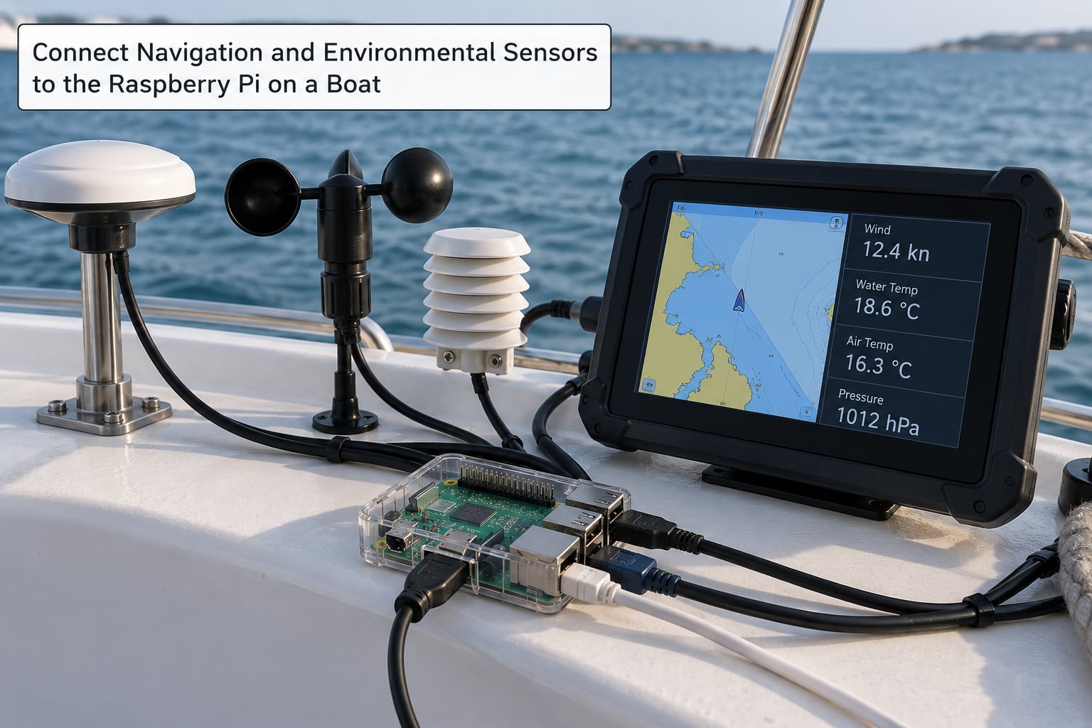 Connect Navigation and Environmental Sensors to the Raspberry Pi on a Boat