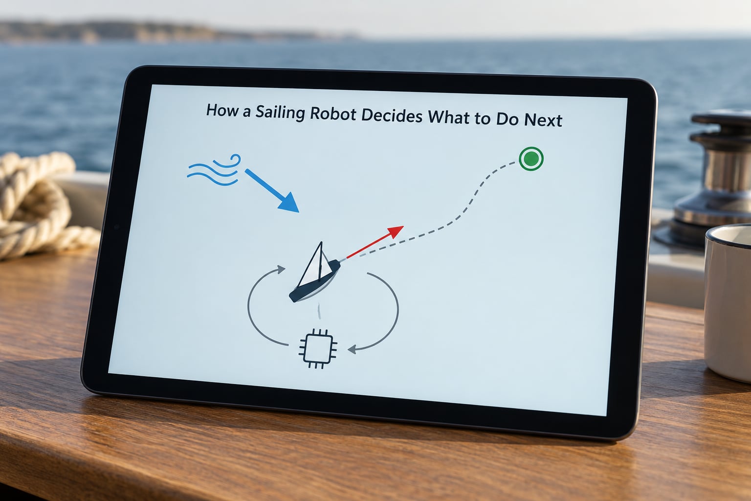 How a Sailing Robot Decides What to Do Next