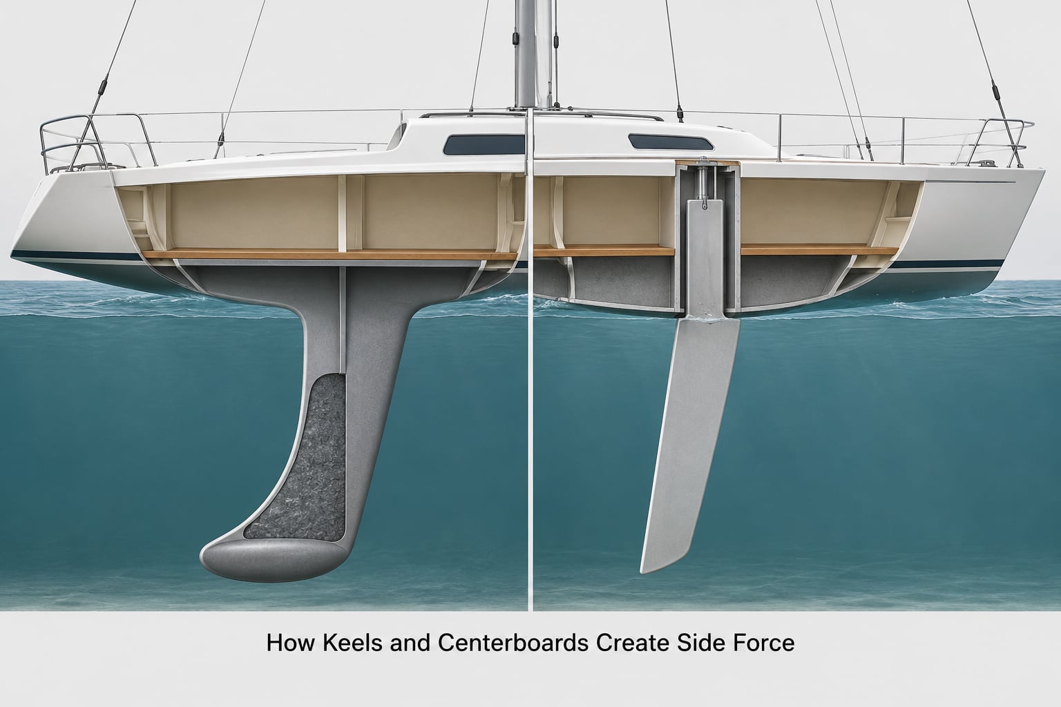 How Keels and Centerboards Create Side Force