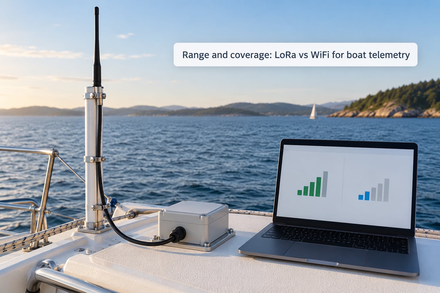 Range and coverage: LoRa vs WiFi for boat telemetry