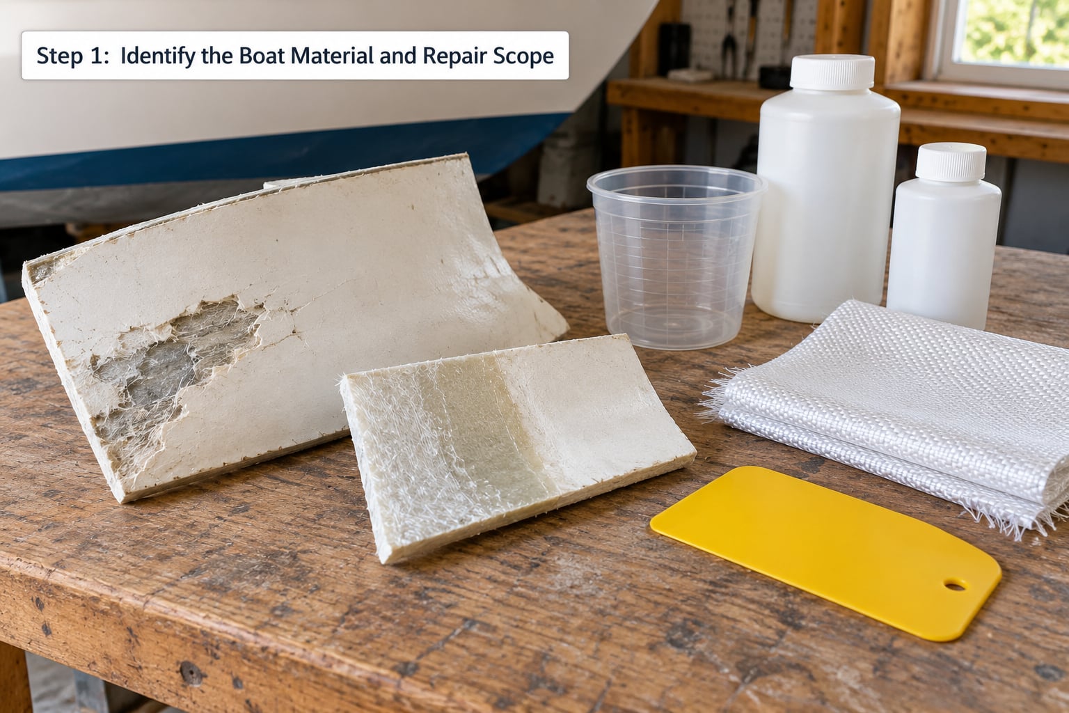 Step 1: Identify the Boat Material and Repair Scope