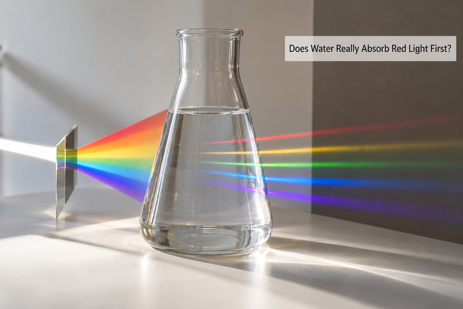 Does Water Really Absorb Red Light First?